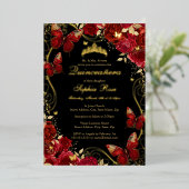 Vintager Schmetterling Folieneinladung (Stehend vorne)