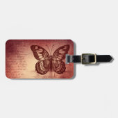 Vintager Schmetterling Gepäckanhänger (Vorderseite horizontal)