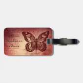 Vintager Schmetterling Gepäckanhänger (Rückseite horizontal)