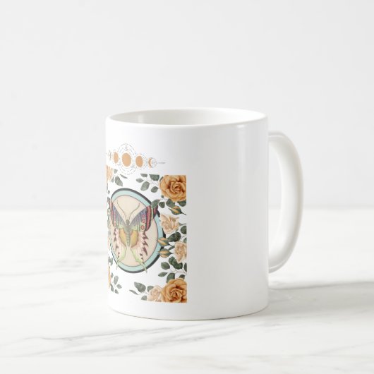 Vintager Schmetterling Kaffeetasse (VorderseiteRechts)
