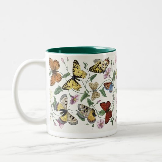Vintager Schmetterling & Moth Riesenkaffee Tasse (Links)