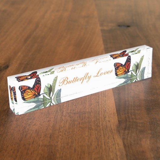 Vintager Schmetterling Namensplakette (Seite)