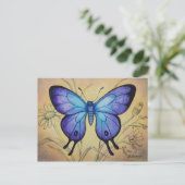 Vintager Schmetterling Nr. 5 Aquarellkunst Postkarte (Stehend Vorderseite)
