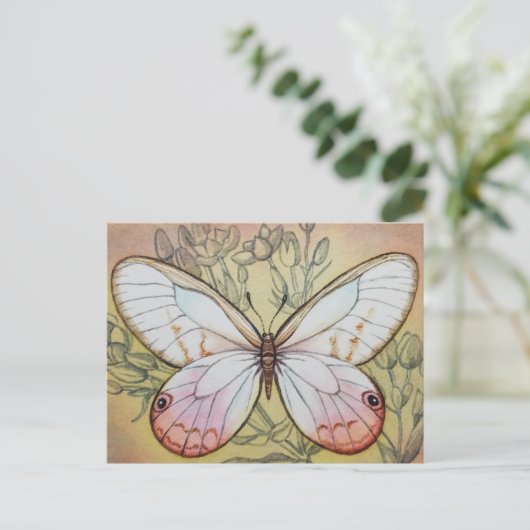 Vintager Schmetterling Nr. 6 Aquarellkunst Postkarte (Stehend Vorderseite)