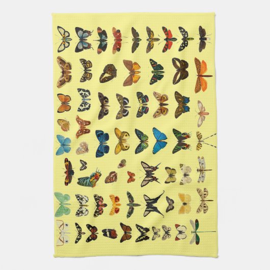 Vintager Schmetterling Papillon Alte Illustration Geschirrtuch (Vertikal)