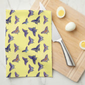 Vintager Schmetterling Papillon Alte Illustration  Geschirrtuch (Viertel Falte)