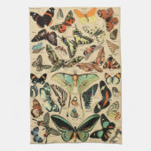 Vintager Schmetterling Papillon Alte Illustration  Geschirrtuch (Vertikal)