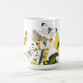 Vintager Schmetterling Papillon Alte Illustration Kaffeetasse (Mittel)