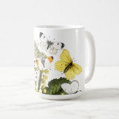 Vintager Schmetterling Papillon Alte Illustration Kaffeetasse (VorderseiteRechts)