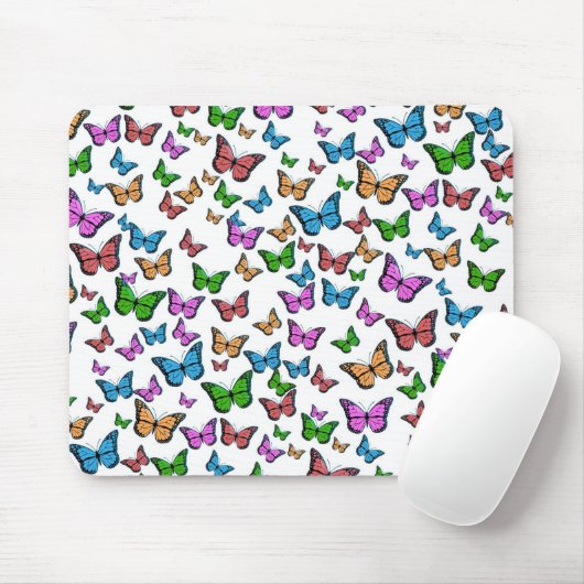 Vintager Schmetterling Papillon Alte Illustration  Mousepad (Mit Mouse)
