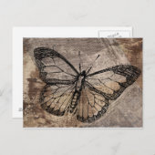 Vintager Schmetterling Postkarte (Vorne/Hinten)