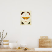 Vintager Schmetterling Print 045 Poster (Küche)