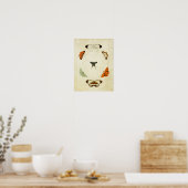Vintager Schmetterling Print 063 Poster (Küche)