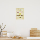 Vintager Schmetterling Print 125 Poster (Küche)