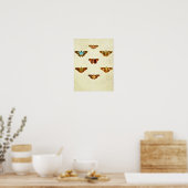 Vintager Schmetterling Print 284 Poster (Küche)