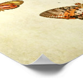 Vintager Schmetterling Print 315 Poster (Ecke)