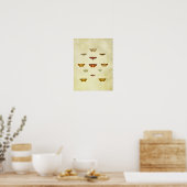 Vintager Schmetterling Print 357 Poster (Küche)