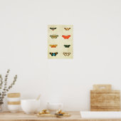 Vintager Schmetterling Print 368 Poster (Küche)