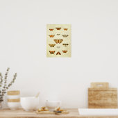 Vintager Schmetterling Print 399 Poster (Küche)