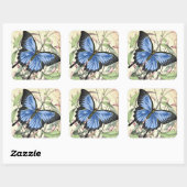 Vintager Schmetterling Quadratischer Aufkleber (Blatt)