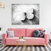 Vintager Schmetterling Schwarz/Weiß Leinwanddruck (Insitu (Wohnzimmer))