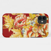 Vintager Schmetterling u. Blumen Case-Mate iPhone Hülle (Rückseite (Horizontal))