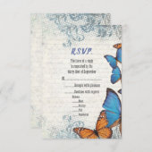 Vintager Schmetterling-UAWG RSVP Karte (Vorne/Hinten)
