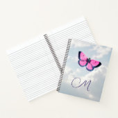 Vintager Schmetterling und blauer Himmel Notizblock (Innenseite)