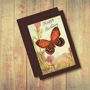 Vintager Schmetterling und die geschmeidige Geburt Einladung
