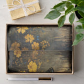 Vintager Schmetterling und gelbe Blumen Deko Seidenpapier (Geschenk)