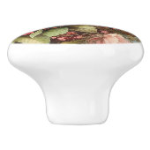 Vintager Schmetterling und Rose Ephemera Keramikknauf (Seitenansicht)