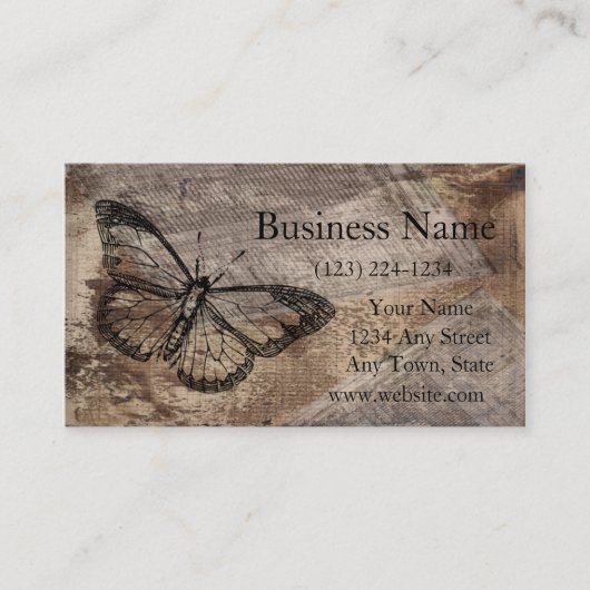 Vintager Schmetterling Visitenkarte (Vorderseite)