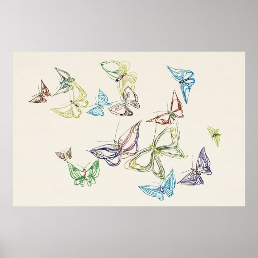 Vintager Schmetterling von Kamisaka Sekka (1904) Poster (Vorne)