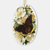 Vintager Schmetterling Weihnachtsbaum Keramikornament (Links)