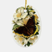 Vintager Schmetterling Weihnachtsbaum Keramikornament (Vorne)