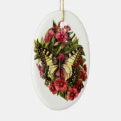 Vintager Schmetterling Weihnachtsbaum Keramikornament (Rechts)