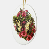 Vintager Schmetterling Weihnachtsbaum Keramikornament (Links)