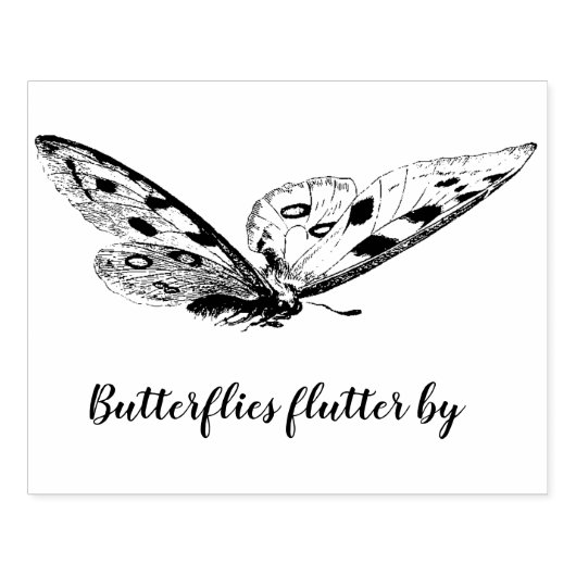 Vintager Schmetterlingsflug mit benutzerdefinierte Gummistempel (Prägung)