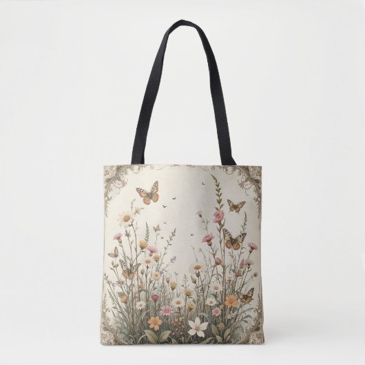 Vintager Schmetterlingsgarten Tasche (Vorderseite)