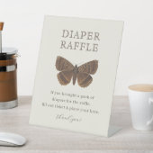 Vintager Schmetterlingsmottenrumpf aus Holz Sockelschild (In SItu)