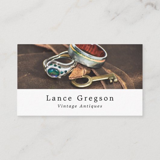 Vintager Schmuck & Key, Antiquitätengeschäft Treuekarte (Rückseite)