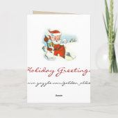 Vintager Schnee Feiertagskarte (Rückseite)