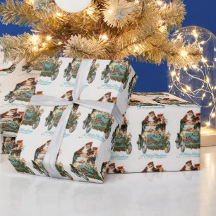Vintager Schnee und Santa Geschenkpapier