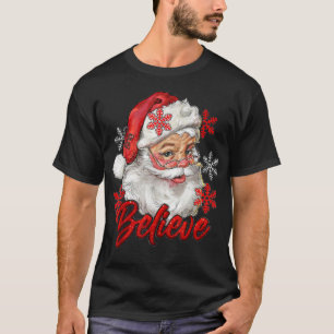 Vintager Schnee und Weihnachtsmann frohen Weihnach T-Shirt