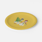 Vintager Schnee Weihnachten Pappteller (Schrägansicht)