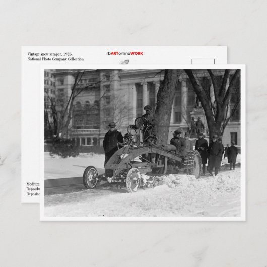 Vintager Schneefräser Postkarte (Vorne/Hinten)