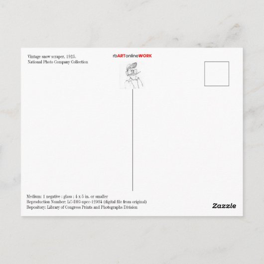 Vintager Schneefräser Postkarte (Rückseite)