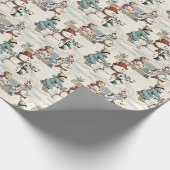 Vintager Schneemann Geschenkpapier (Ecke)