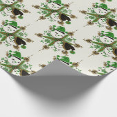 Vintager Schneemann Geschenkpapier (Ecke)