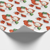 Vintager Schneemann Geschenkpapier (Ecke)